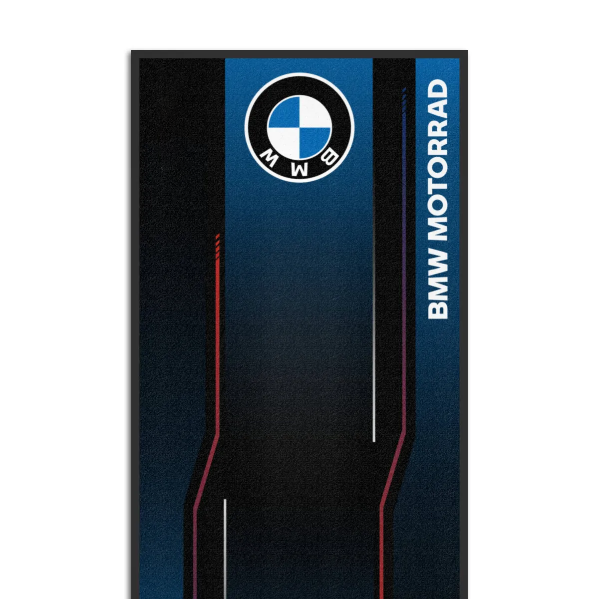 BMW Logolu Motosiklet Keskin Çizgiler Garaj Halısı & Park Matı 100x200