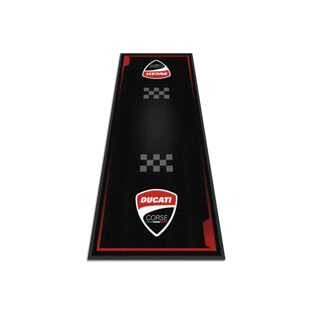 Ducati Motosiklet Yarış Çizgili Garaj Halısı & Park Matı 100x200