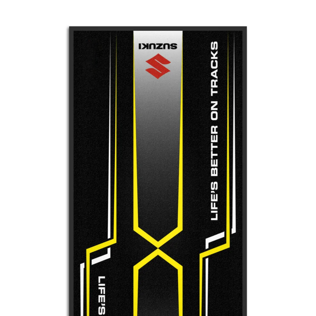Suziki Motosiklet Yarış Çizgili Garaj Halısı & Park Matı 100x200