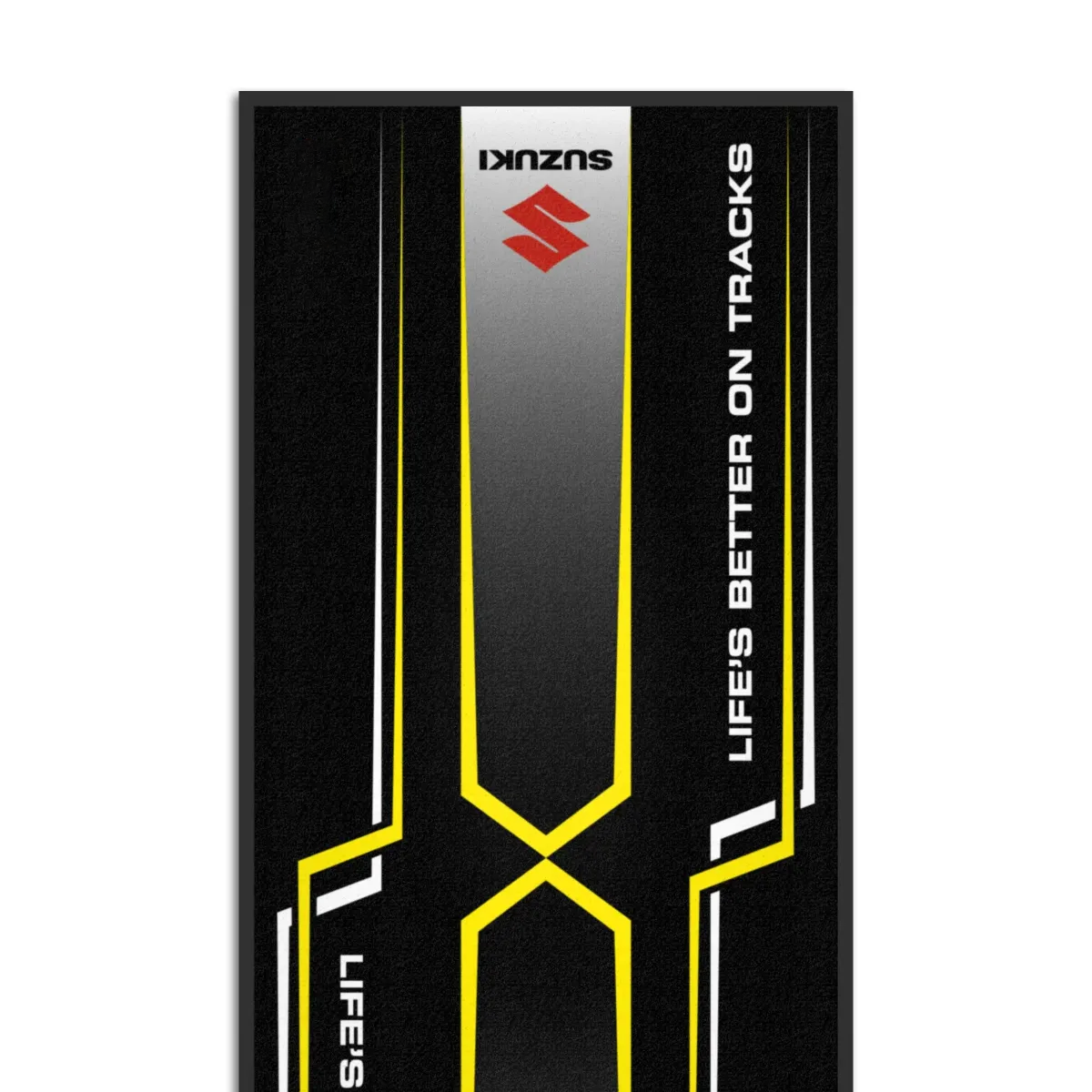 Suziki Motosiklet Yarış Çizgili Garaj Halısı & Park Matı 100x200