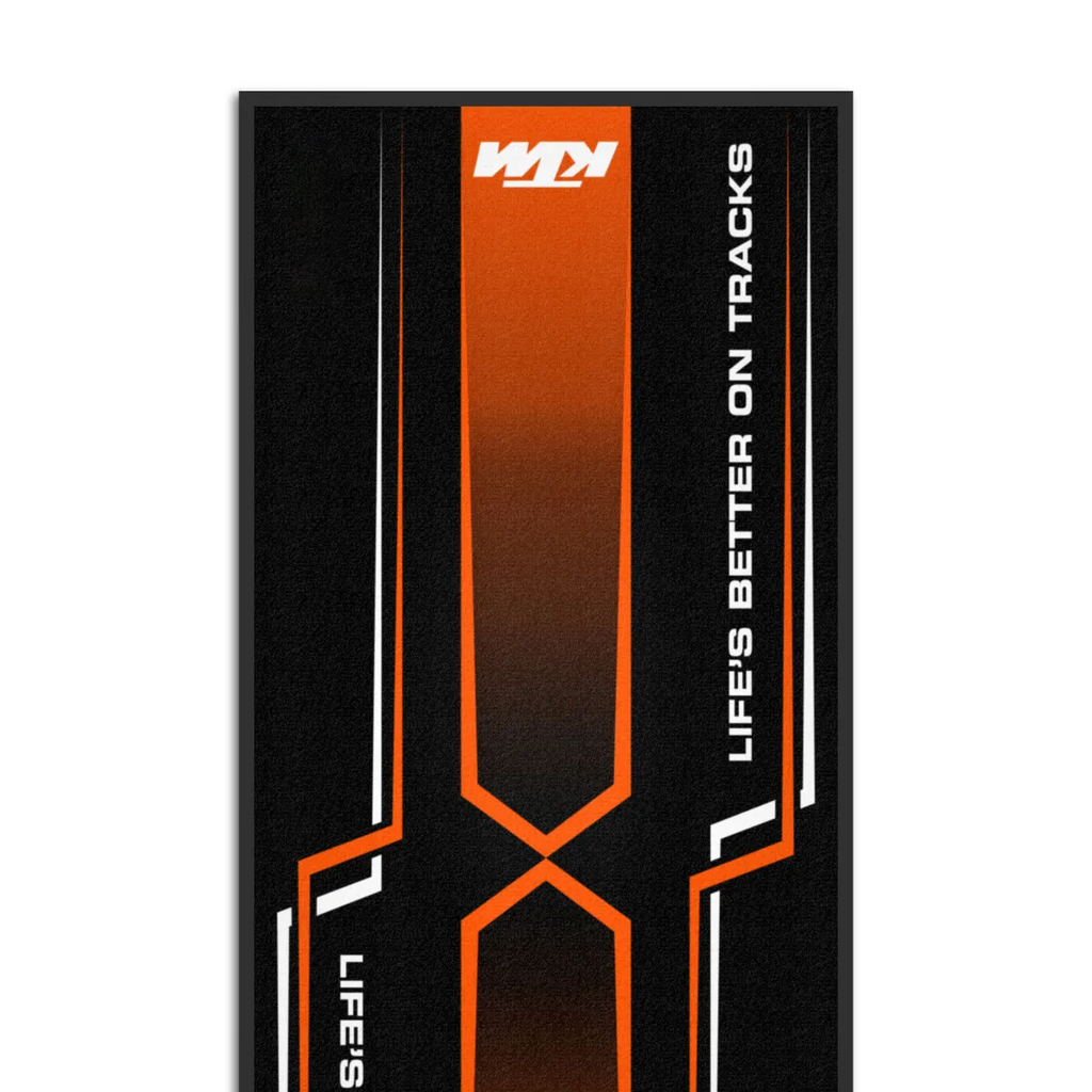 KTM Motosiklet Keskin Çizgiler Garaj Halısı & Park Matı 100x200