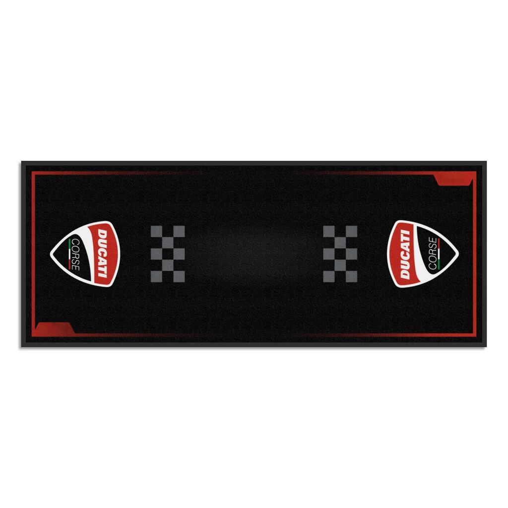 Ducati Motosiklet Yarış Çizgili Garaj Halısı & Park Matı 100x200