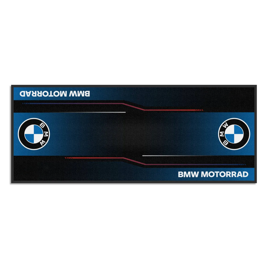 BMW Logolu Motosiklet Keskin Çizgiler Garaj Halısı & Park Matı 100x200