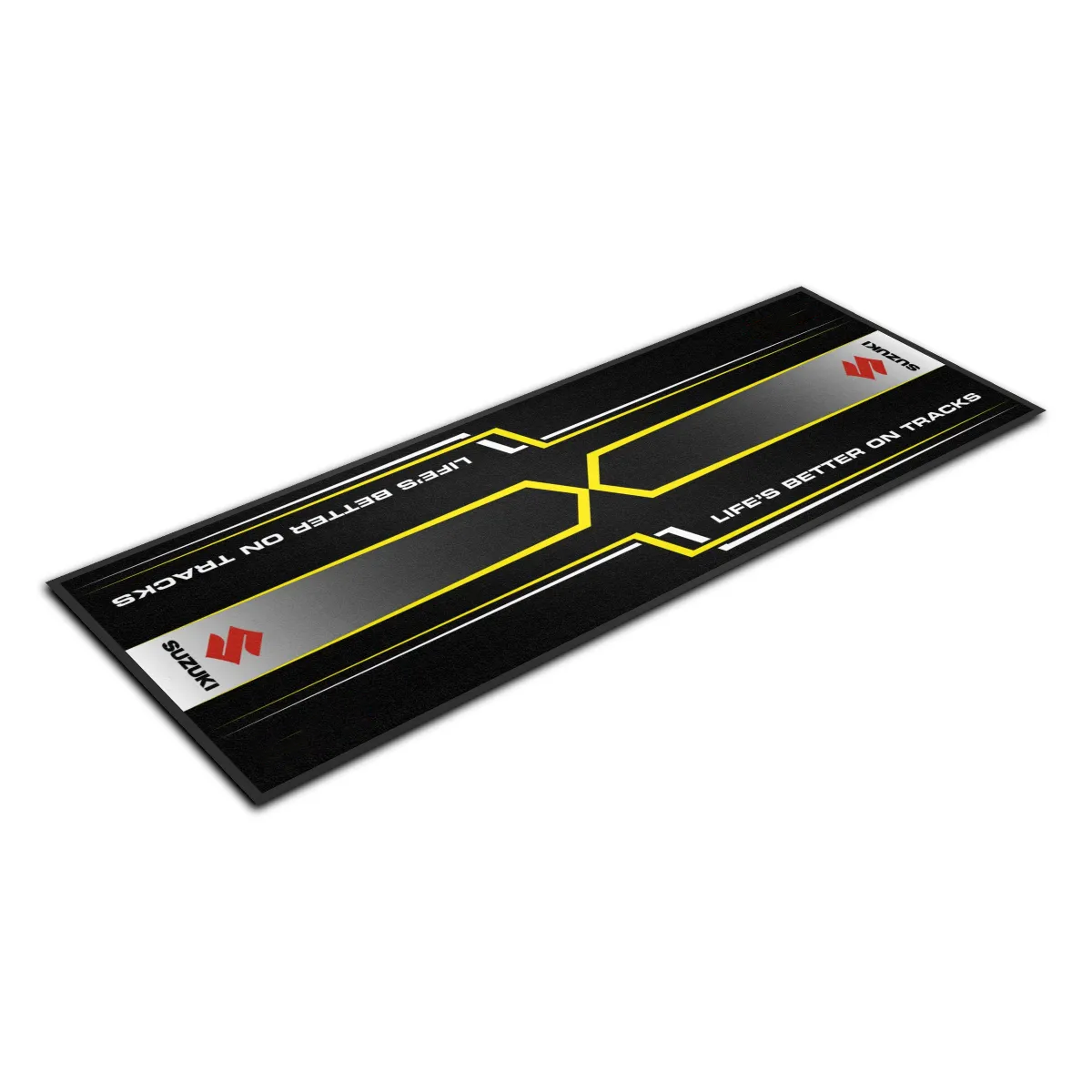 Suziki Motosiklet Yarış Çizgili Garaj Halısı & Park Matı 100x200